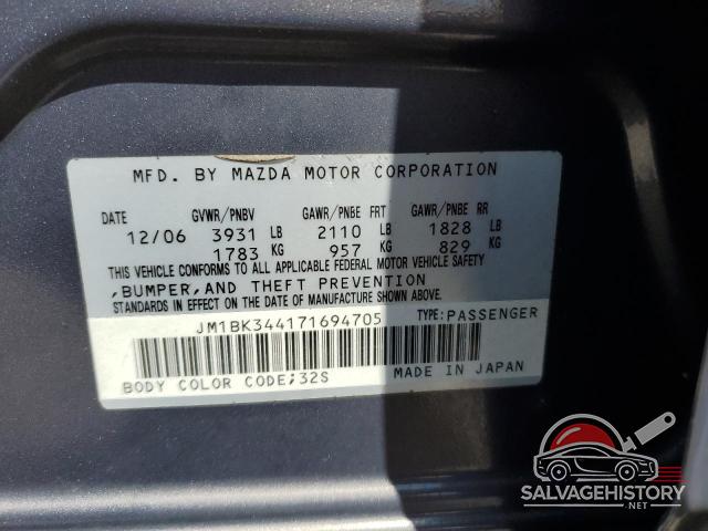 JM1BK344171694705 2007 MAZDA MAZDA3 photo no. 12