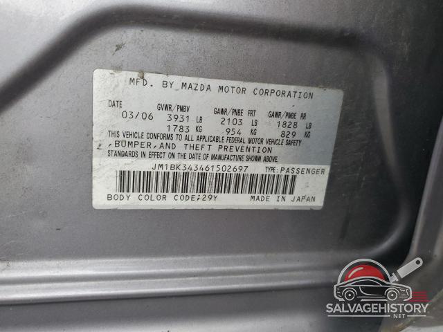 JM1BK343461502697 2006 MAZDA MAZDA3 photo no. 12