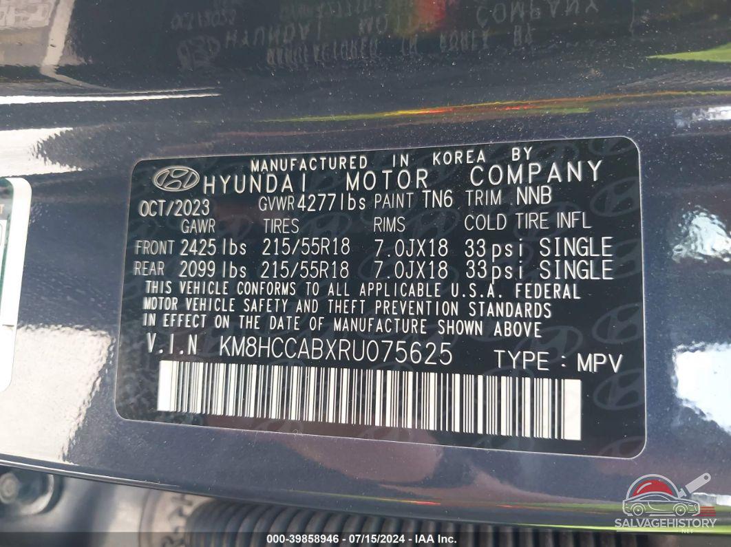 KM8HCCABXRU075625 2024 HYUNDAI KONA photo no. 9