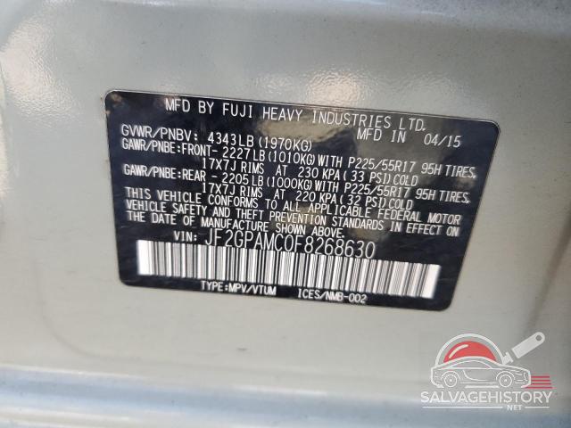 JF2GPAMC0F8268630 2015 SUBARU XV photo no. 13