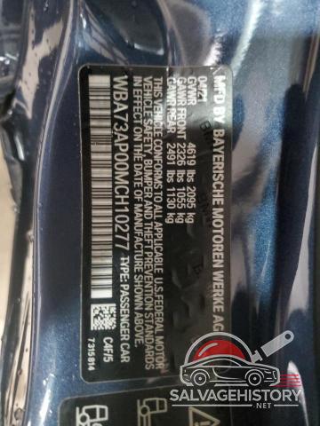 WBA73AP00MCH10277 2021 BMW 4 SERIES photo no. 12
