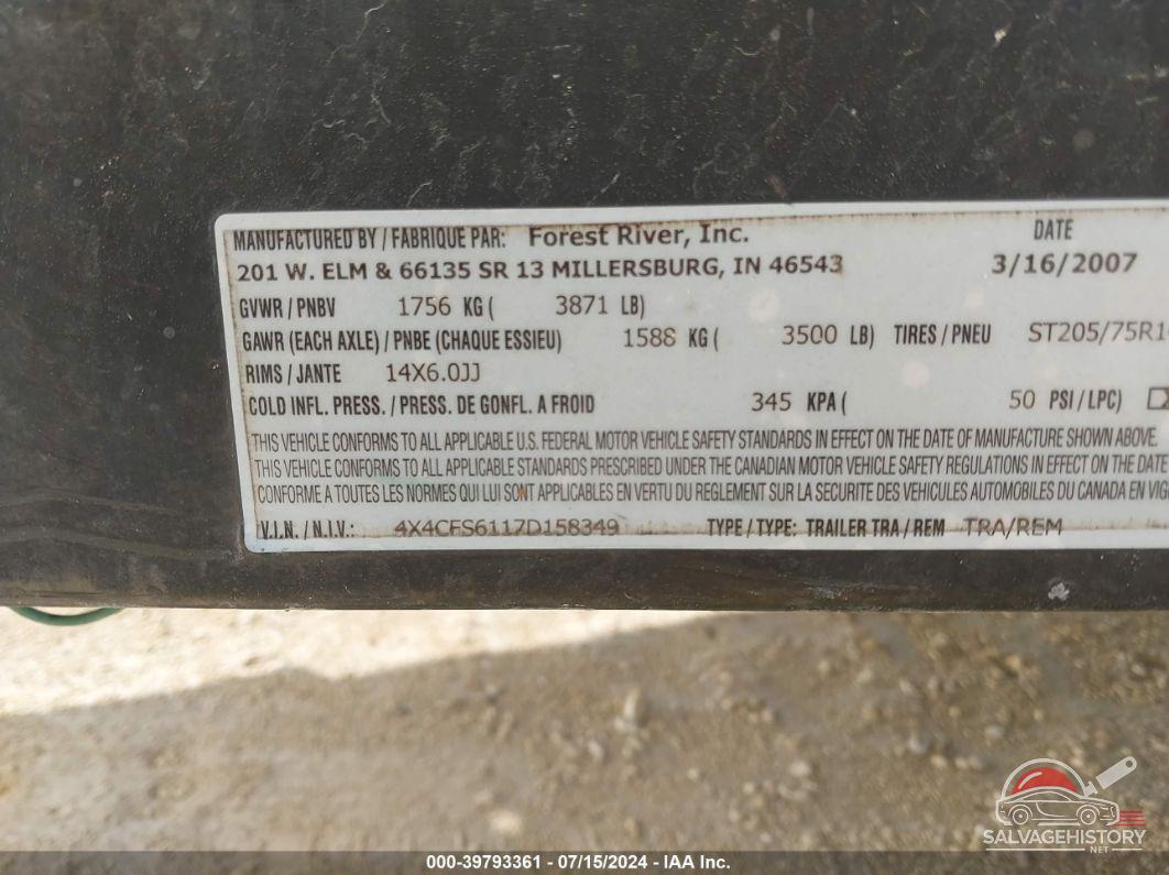 4X4CFS6117D158349 2007 FOREST RIVER HW25ST photo no. 9