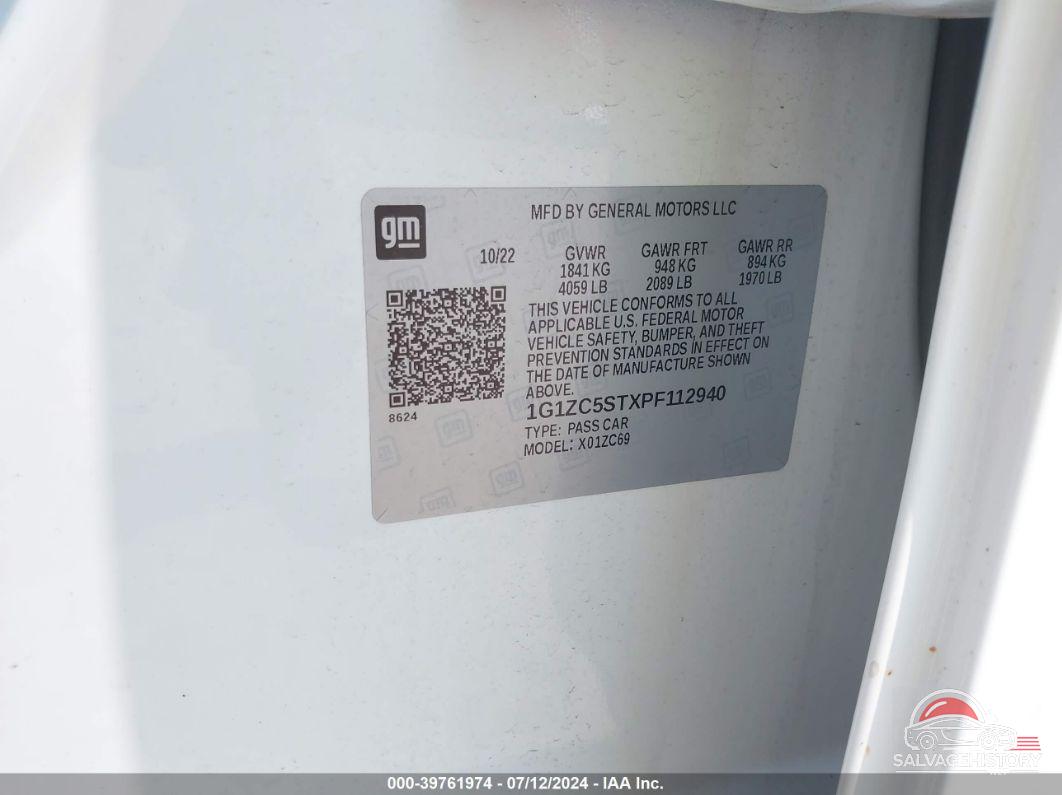 1G1ZC5STXPF112940 2023 CHEVROLET MALIBU photo no. 9