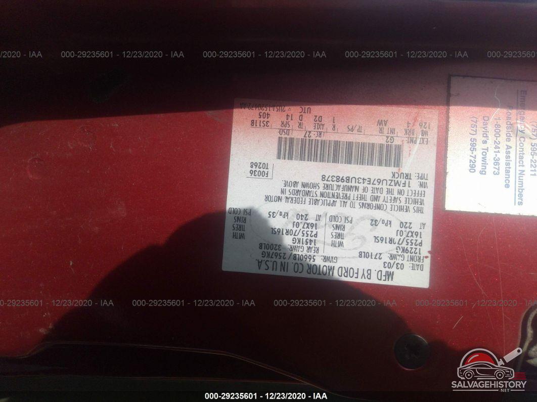 1FMZU67E43UB98378 2003 FORD EXPLORER SPORT TRAC photo no. 9