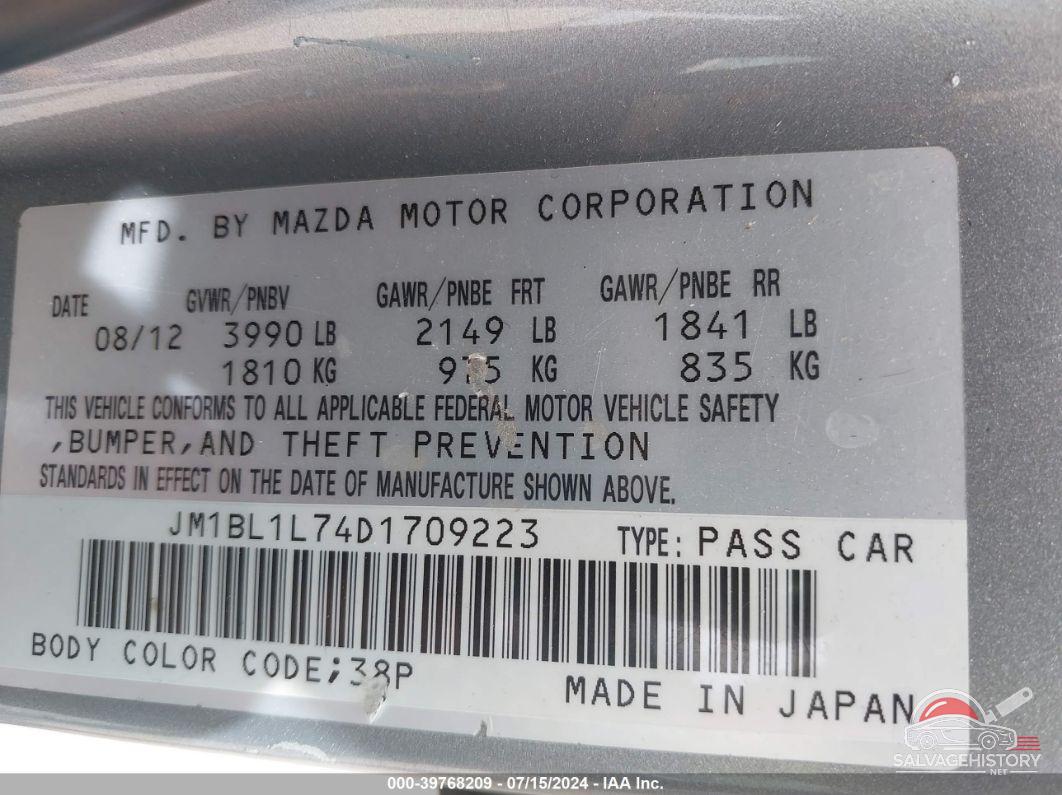 JM1BL1L74D1709223 2013 MAZDA MAZDA3 photo no. 9