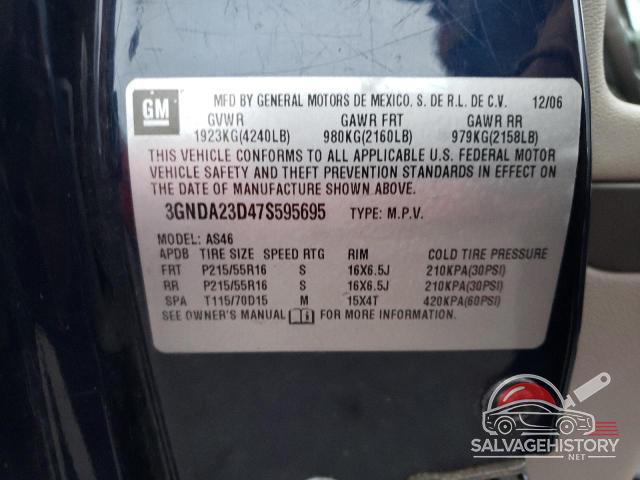 3GNDA23D47S595695 2007 CHEVROLET HHR photo no. 12