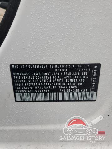 3VW637AJ6EM274242 2014 VOLKSWAGEN JETTA photo no. 12