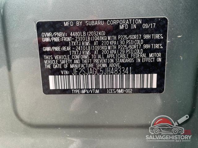 JF2SJAGC5JH483341 2018 SUBARU FORESTER photo no. 10