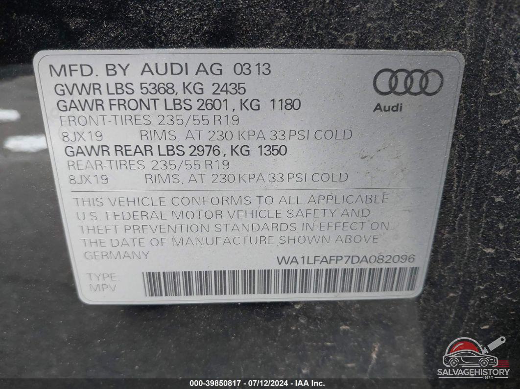 WA1LFAFP7DA082096 2013 AUDI Q5 photo no. 9