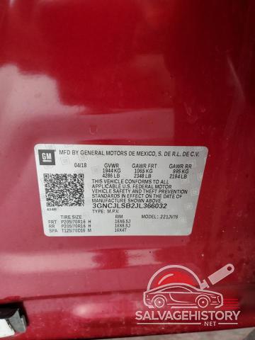 3GNCJLSB2JL366032 2018 CHEVROLET TRAX photo no. 13