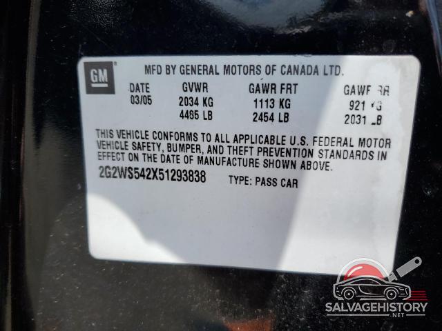 2G2WS542X51293838 2005 PONTIAC GRANDPRIX photo no. 13