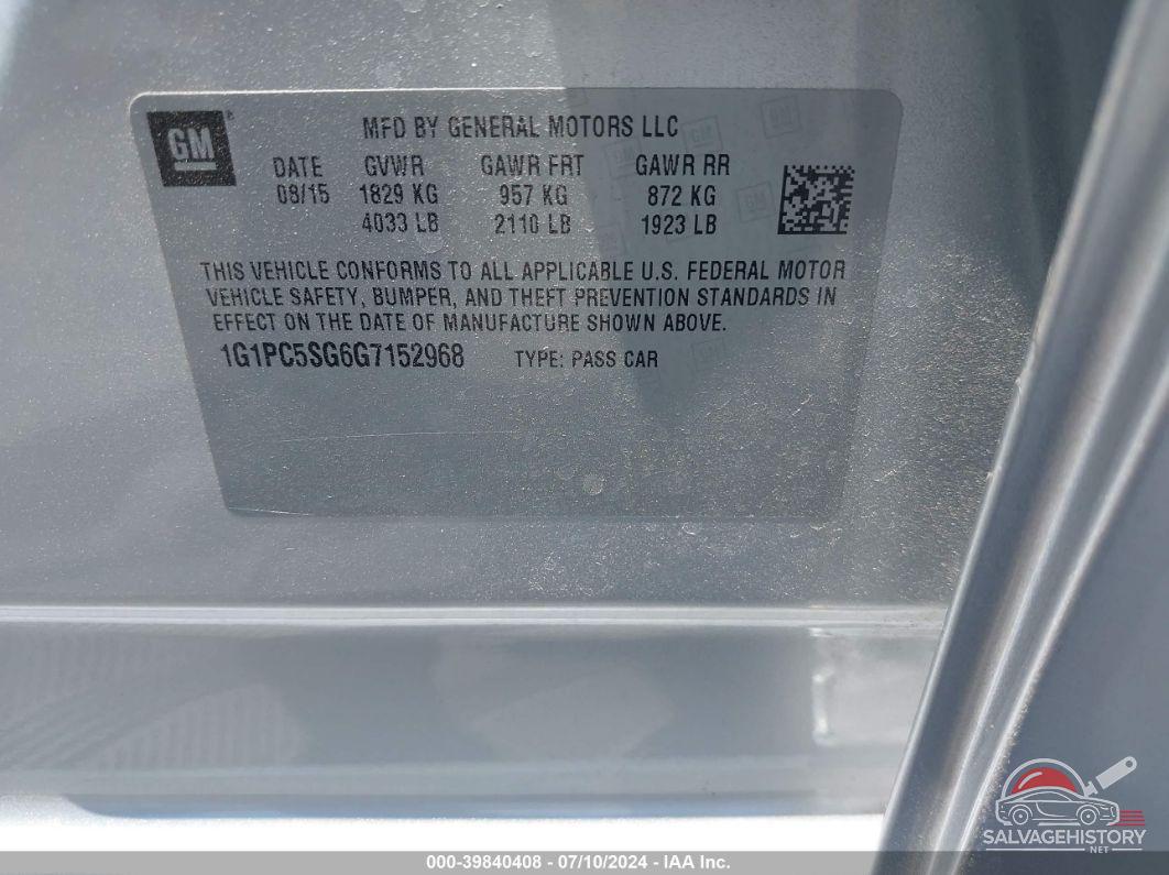 1G1PC5SG6G7152968 2016 CHEVROLET CRUZE LIMITED photo no. 9