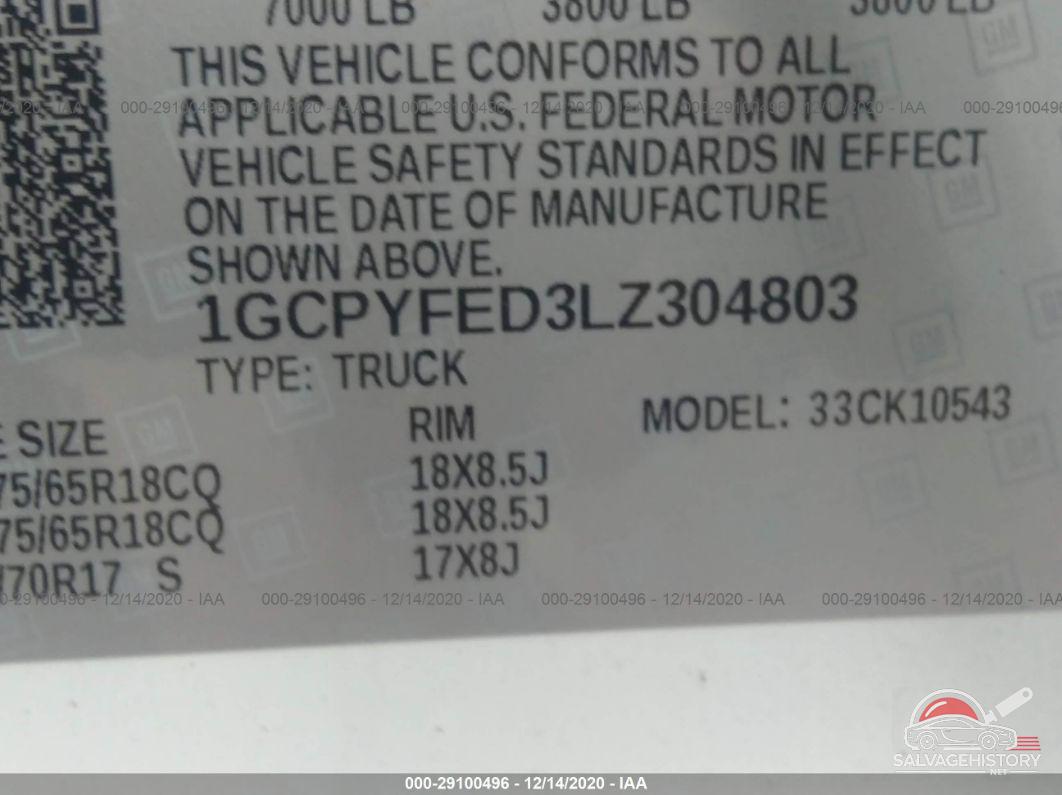 1GCPYFED3LZ304803 2020 CHEVROLET SILVERADO 1500 photo no. 9