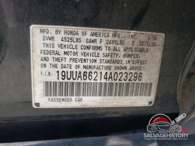 19UUA66214A023296 2004 ACURA TL photo no. 12