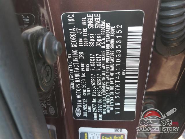 5XYKT4A11DG353152 2013 KIA SORENTO photo no. 13