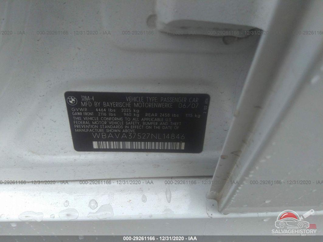 WBAVA37527NL14846 2007 BMW 3 SERIES photo no. 9