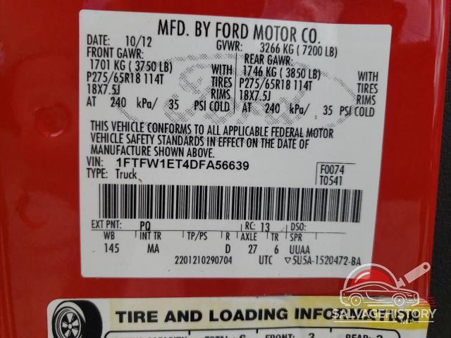 1FTFW1ET4DFA56639 2013 FORD F-150 photo no. 12