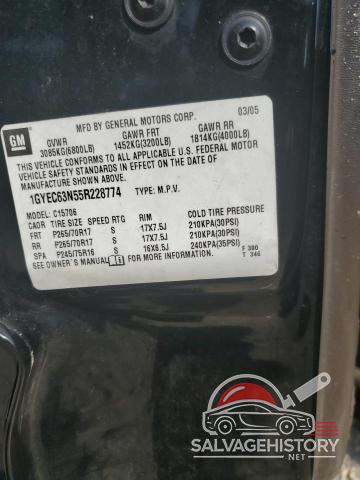 1GYEC63N55R228774 2005 CADILLAC ESCALADE photo no. 12
