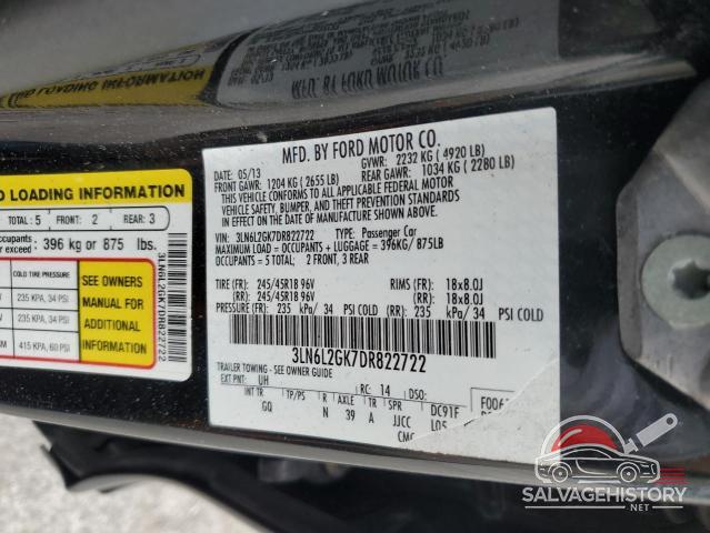 3LN6L2GK7DR822722 2013 LINCOLN MKZ photo no. 12