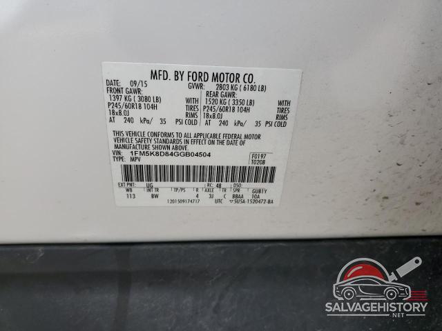 1FM5K8D84GGB04504 2016 FORD EXPLORER photo no. 13