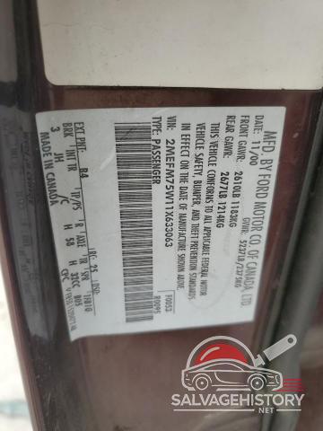 2MEFM75W11X633063 2001 MERCURY GRMARQUIS photo no. 12