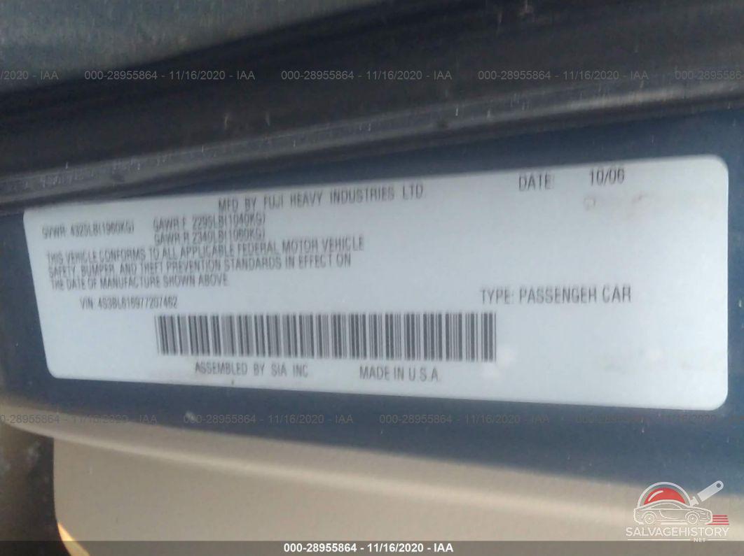 4S3BL616977207462 2007 SUBARU LEGACY SEDAN photo no. 9