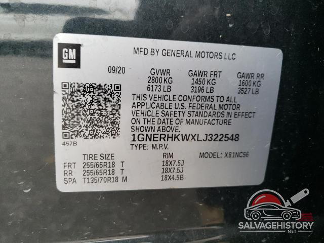 1GNERHKWXLJ322548 2020 CHEVROLET TRAVERSE photo no. 13