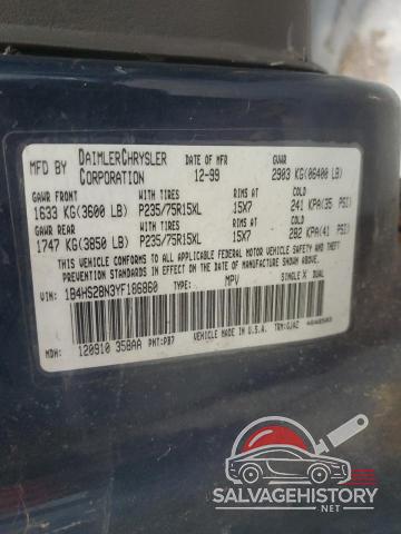 1B4HS28N3YF186860 2000 DODGE All Models photo no. 13