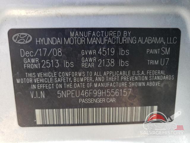 5NPEU46F99H556157 2009 HYUNDAI SONATA photo no. 13