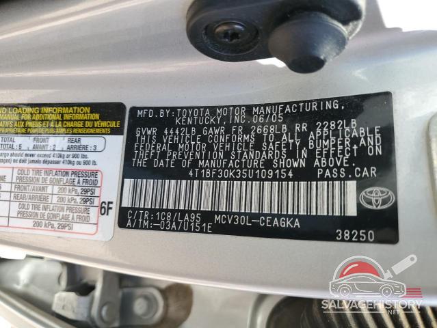 4T1BF30K35U109154 2005 TOYOTA CAMRY photo no. 12