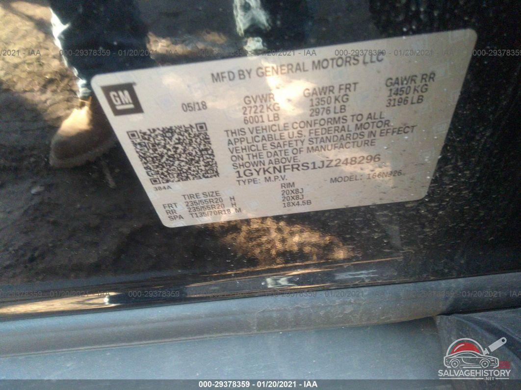 1GYKNFRS1JZ248296 2018 CADILLAC XT5 photo no. 9