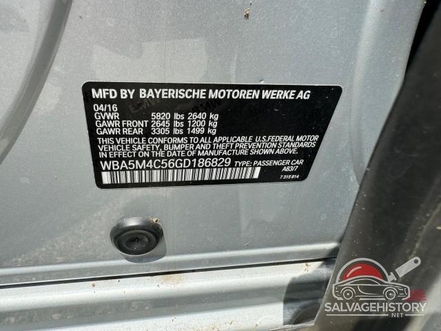 WBA5M4C56GD186829 2016 BMW 5 SERIES photo no. 10