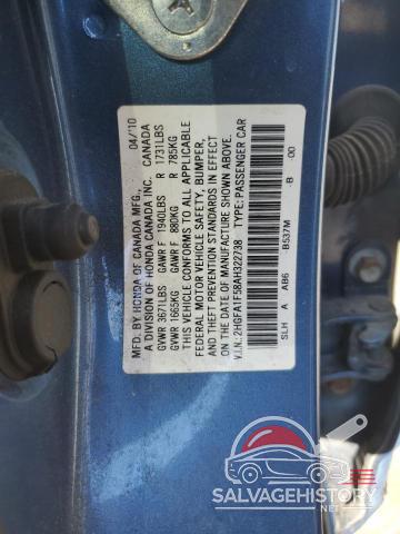 2HGFA1F58AH322738 2010 HONDA CIVIC photo no. 12