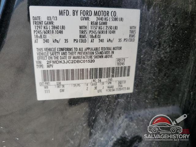 2FMDK3JC2DBC01520 2013 FORD EDGE photo no. 13