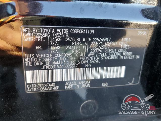 JTMBD31V465023317 2006 TOYOTA RAV4 photo no. 13