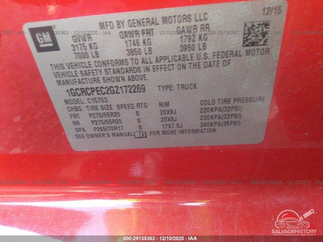 1GCRCPEC2GZ172269 2016 CHEVROLET SILVERADO 1500 photo no. 9