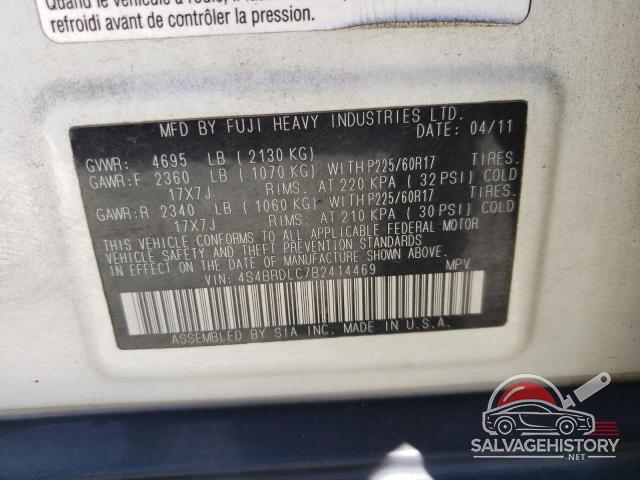 4S4BRDLC7B2414469 2011 SUBARU OUTBACK photo no. 13