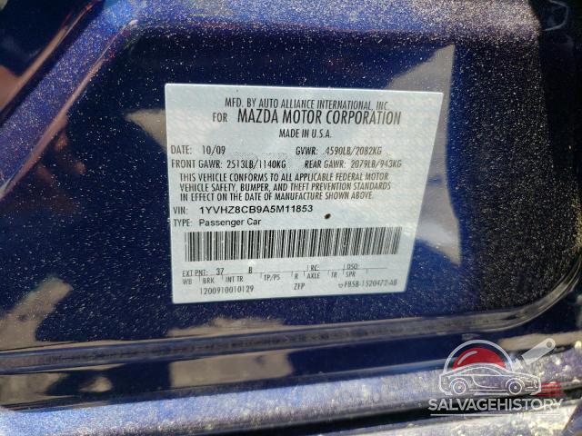 1YVHZ8CB9A5M11853 2010 MAZDA 6 photo no. 12