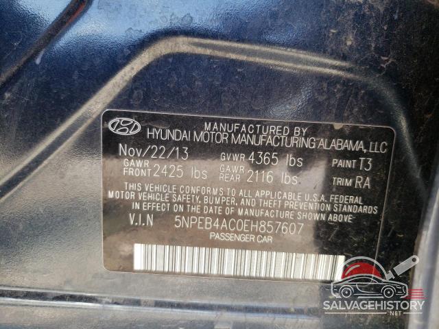 5NPEB4AC0EH857607 2014 HYUNDAI SONATA photo no. 12