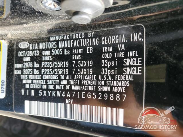 5XYKW4A71EG529887 2014 KIA SORENTO photo no. 13