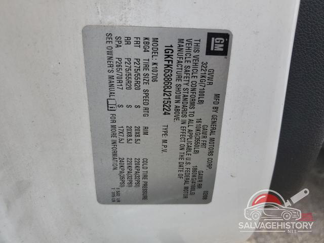 1GKFK63868J215224 2008 GMC YUKON photo no. 12