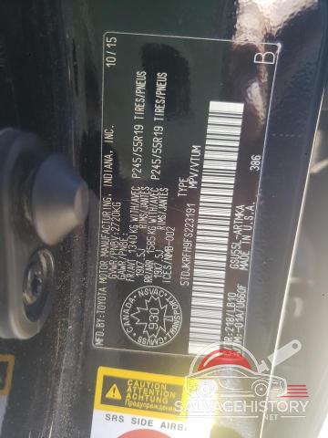 5TDJKRFH9FS223191 2015 TOYOTA HIGHLANDER photo no. 13
