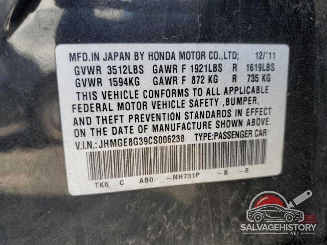 JHMGE8G39CS006238 2012 HONDA FIT photo no. 12