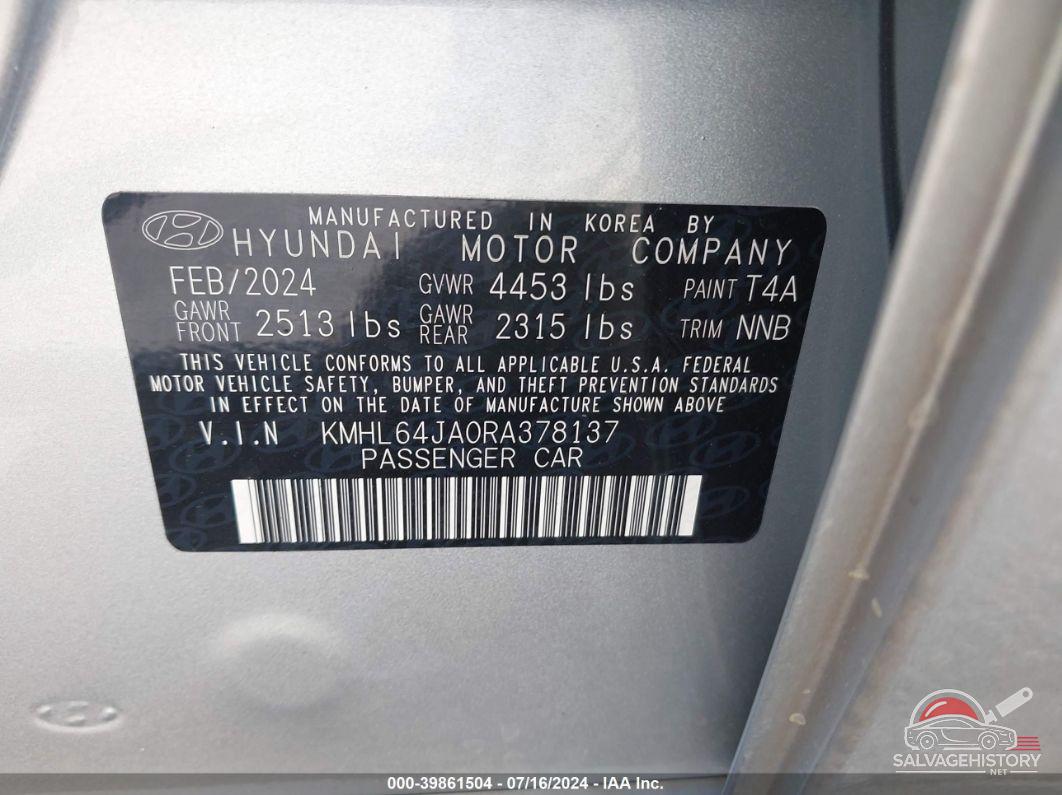 KMHL64JA0RA378137 2024 HYUNDAI SONATA photo no. 9