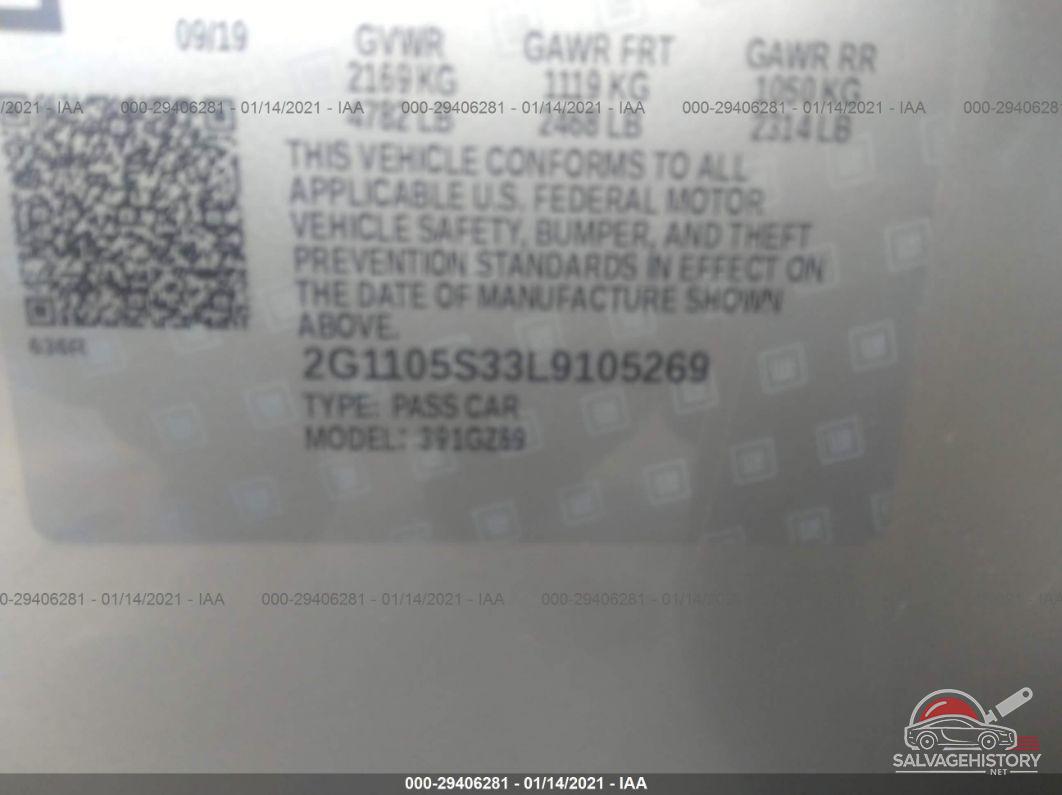 2G1105S33L9105269 2020 CHEVROLET IMPALA photo no. 9