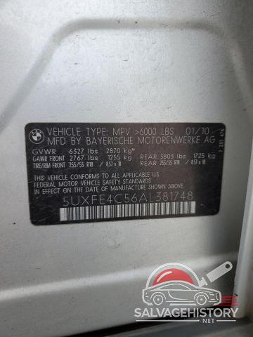 5UXFE4C56AL381748 2010 BMW X5 photo no. 13