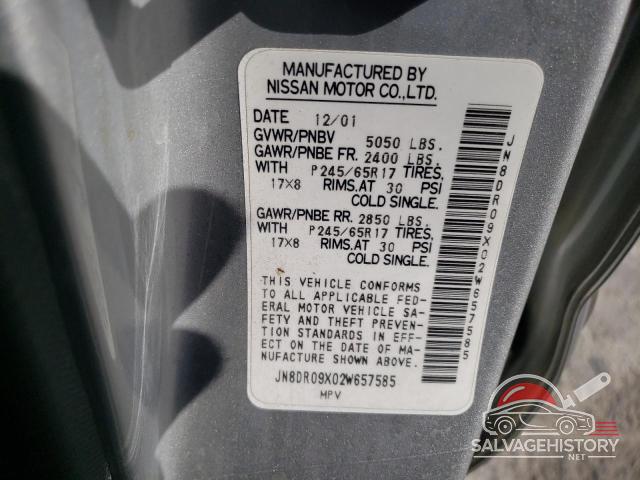 JN8DR09X02W657585 2002 NISSAN PATHFINDER photo no. 13