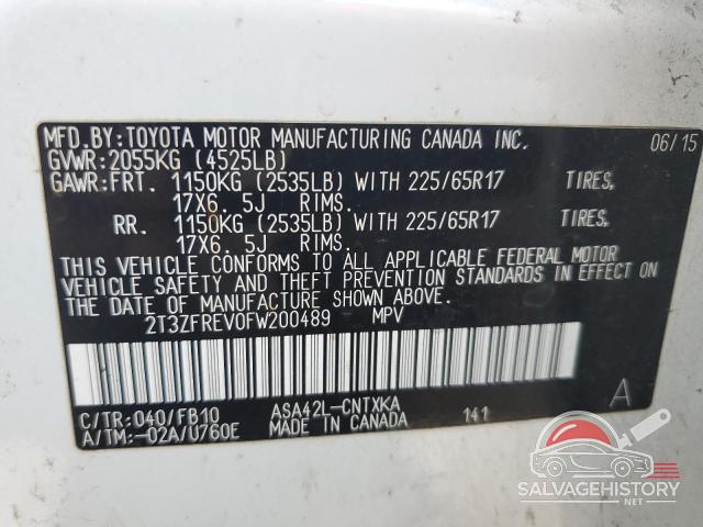 2T3ZFREV0FW200489 2015 TOYOTA RAV4 photo no. 13