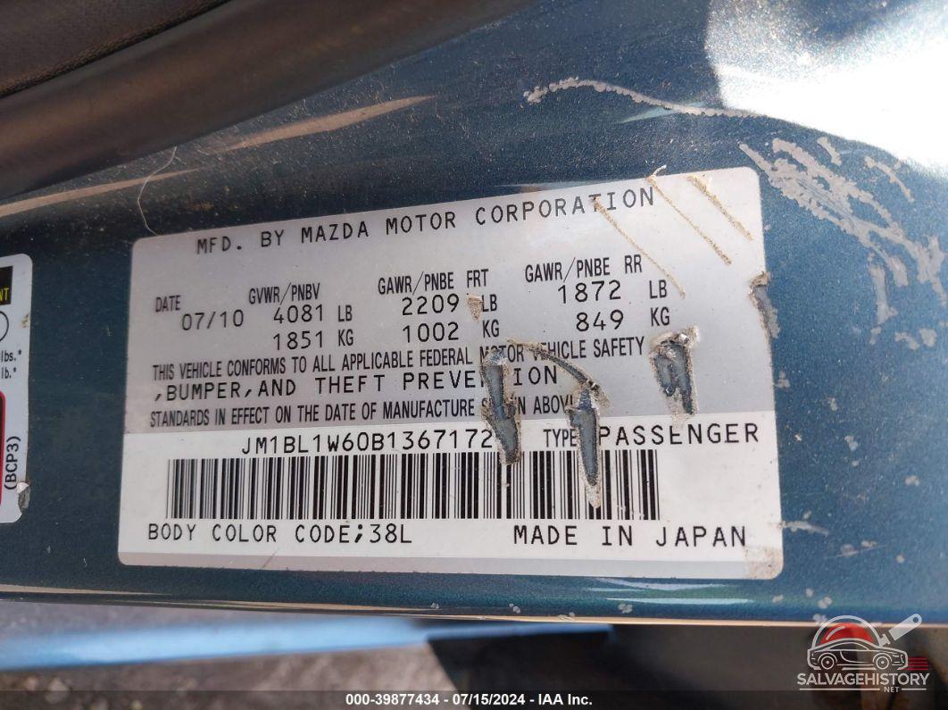 JM1BL1W60B1367172 2011 MAZDA MAZDA3 photo no. 9