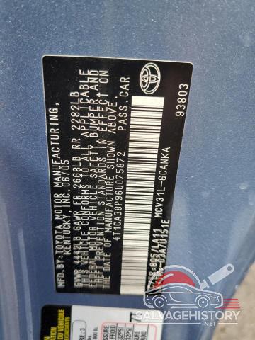 4T1CA38P96U075872 2006 TOYOTA CAMRY SOLA photo no. 12